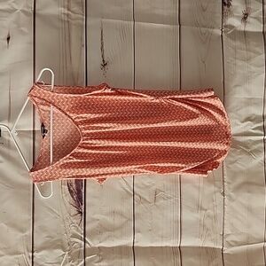 Medium orange and white blouse